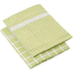 Geschirrtuch GÖZZE "Geschirrtücher, Des. 60056", grün (lindgrün), B:50cm L:70cm, Baumwolle, Polyester, Geschirrtücher, aus 100% recycelten Materialien