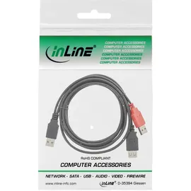 InLine USB 2.0 Y-Anschlusskabel, 2x Stecker A an Buchse A, 0,2m