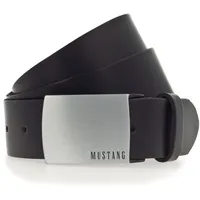 Mustang Koppelgürtel Leder 4 cm schwarz 110
