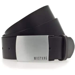 Mustang Koppelgürtel Leder 4 cm schwarz 110