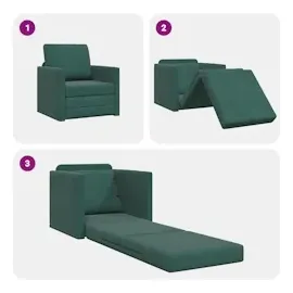vidaXL Schlafsessel 2-in-1 Dunkelgrün 74x77x81 cm Samt