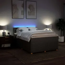 vidaXL Boxspringbett mit Matratze Taupe 140x200 cm Stoff