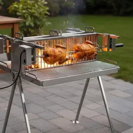 BBQ-Toro Drehspieß 94 x 60 x 93,5 cm Edelstahl Silber