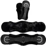 Equinate Westerngurt Classical anatomisch mit synthetischem Lammfell Schwarz