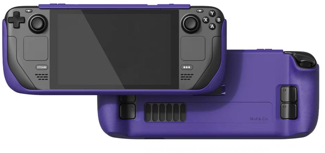 Skull & Co. GripCase SD for Steam Deck/Steam Deck OLED: A Soft Protective Case with Textured Grips Full Protection and Stand, Shock-Absorption Non-Slip and Anti-Scratch Cover Design - Galactic Purple