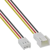 InLine Lüfterkabel Verlängerung 3pol Molex Stecker auf Buchse mit Tachosignalübertragung für PC Lüfter Gehäuse Lüfterkabel, 2m,