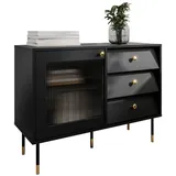 Mirjan24 Kombikommode Valerio 102 x 75 x 39 cm Schwarz