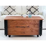 Couchtisch Truhe Wohnzimmertisch Sofatisch Holz massiv vintage shabby loft braun