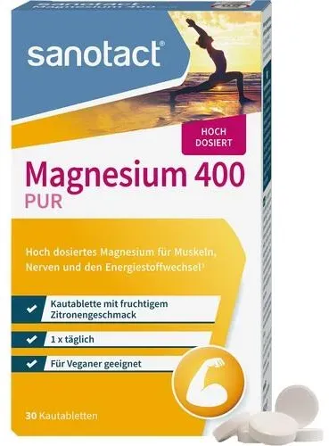 Preisvergleich Produktbild SANOTACT Magnesium 400 PUR Kautabletten 30 St