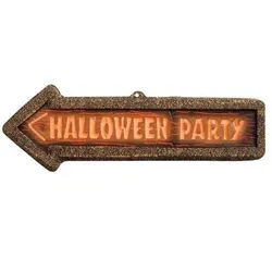 Halloween Neon Wegweiser Schild 56 x 17cm - OS