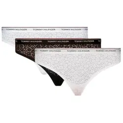 Tommy Hilfiger für Damen. UW0UW04897 3er-Pack Höschen Premium Essential Spitze weiß, schwarz, rosa (XL), Heimtextilien, Nachhaltig, Recycelt