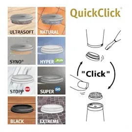 QuickClick Wagner QuickClick® Filzgleiter Möbelgleiter Stuhlgleiter Ersatz - 8er-Set Ersatzgleiter austauschbar ersetzbar - Filz robust Natural - Durchmesser Ø 25 mm - für Basis Ø 25 mm - Made in DE - 15802800