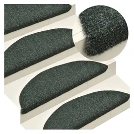 vidaXL Selbstklebende Treppenmatten 10 Stk. Grün 56x17x3 cm Nadelvlies