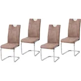 Hti-Living Esszimmerstuhl KellyC Polyester Braun 4er Set