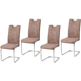 Hti-Living Esszimmerstuhl KellyC Polyester Braun 4er Set