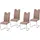 Hti-Living Esszimmerstuhl KellyC Polyester Braun 4er Set
