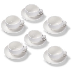 Terra Home Tasse Terra Home 6er Milchkaffeetassen-Set, Weiß matt, Porzellan weiß