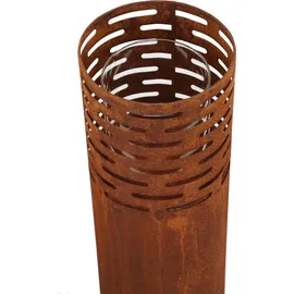 Frank-Flechtwaren Windlicht Rost-Säule, im 2er Set