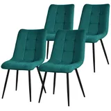 ML-DESIGN Stuhl Esszimmerstühle mit Rückenlehne moderne Design Lounge Küchenstühle (4 St), Polsterstuhl Esstischstühle 4er Set Küchenstuhl Polyester bis 120kg blau