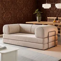 Wetsfgdg Schlafsofa Cord 180 cm breit | Klappsofa mit Fester Polsterung & einfachem Aufbau | Sofa Bett ohne Werkzeug montierbar | Gästebett & Couch für Wohnzimmer, Gästezimmer(Beige) L:180cm