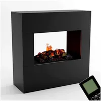 GLOW FIRE Elektrokamin Goethe Wasserdampf Kamin, Elektrischer Kamin, Wasserdampfkamin mit 3D Feuer und Knisterfunktion schwarz