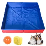 Hundepool Kleine Hunde Katzen Faltbar, Anti-Rutsch Katzenpool Hundebadewanne, Mini Hunde Katzen Pool Planschbecken Ohne Aufblasen, Hundeplanschbecken Hundepools, Pool Hund Hundebecken (C-50 * 10)