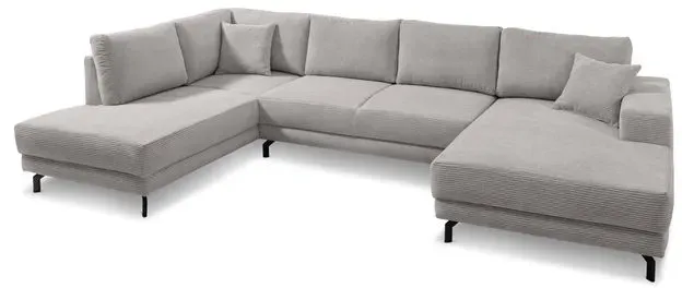 filippo Wohnlandschaft Castello Cord Grau Hellgrau