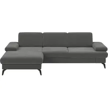 sit&more Ecksofa SIT & MORE "Morris L-Form, inkl. Sitztiefenverstellung", grau (stone), B:275cm H:82cm T:171cm, 100% Polyester, Sofas, Ecksofa, wahlweise mit Armteilverstellung, Bettfunktion & Bettkasten