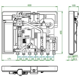 OVENTROP Wohnungsstation Regudis W-HTE LB 3, max 25 l/m., kupfergel., BT 110