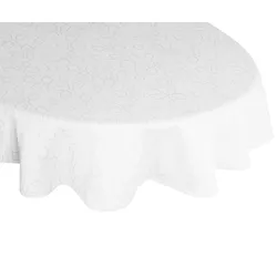 Tischdecke WIRTH "Westport" Gr. 1, weiß, B:190cm L:130cm, Polyester, Tischdecken, Made in Germany, Jacquard Dekostoff, Blatt-Design, Pflegeleicht