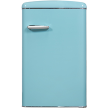 GGV Exquisit RKS120-V-H-160F Retro-Kühlschrank (122 l, 875 mm hoch, Taubenblau)