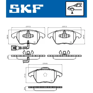 SKF Bremsbelagsatz, Scheibenbremse VKBP 80007 E