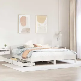vidaXL Massivholzbett 180 x 200 cm Weiß
