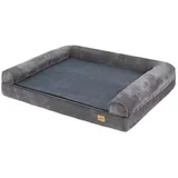 Bingo Paw BingoPaw Hundebett xxl Orthopädisches Hundesofa: Hund Couch Waschbar Hundekorb für Grosse Hunde, Ergonomisches Hundematratze grau