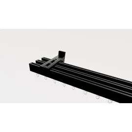 INDEKO Gardinenstange INDEKO "Bern", schwarz, L:120cm, Aluminium, Gardinenstangen, Innenlauf Komplett-Set inkl. Gleitern und Montagematerial