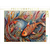 Calvendo Puzzle Fisch, zentangle, farbenfroh, Fantasie, fantasievoll, bunt, orange,