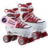 HUDORA Roller Skates Sneaker in versch. Farben & Größen - Kinder Rollschuhe über 4 Größen verstellbar - Rollschuhe für Kinder & Jugendliche - Roller Schuhe mit 4 austauschbaren Innensohlen