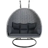 Home Deluxe Hängesessel Cadeira 2-Sitzer Hellgrau