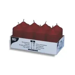 Papstar Stumpenkerzen bordeaux 17983 , 1 Packung = 8 Stück