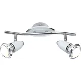GLOBO Deckenlampe LED 2x4 Watt chrom weiß