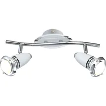 GLOBO Deckenlampe LED 2x4 Watt chrom weiß