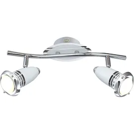 GLOBO Deckenlampe LED 2x4 Watt chrom weiß