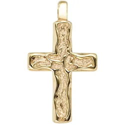 Kreuz-Anhänger JOBO "Anhänger Kreuz", gelb (gelbgold 585), Schmuckanhänger, Damen, Gelbgold 585, 585 Gold