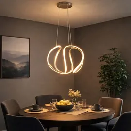 ETC Shop LED Hänge Leuchte 1-flg. dimmbar 60 cm geschwungen grau