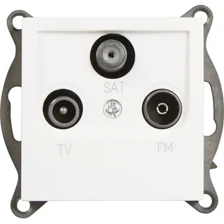 McPower Antennendose McPower "Flair" für TV, Radio und Sat, UP, weiß,