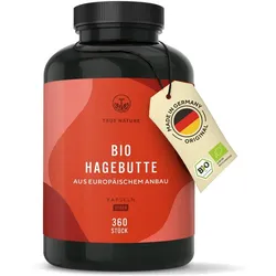 Bio Hagebutte Kapseln - EU-Anbau - Vegan & Made in Germany 360 St