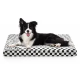 JOEJOY orthopädisches Hundebett mittelgroße Hunde - 92x69x8cm Hundekissen flauschig Memory-Schaumstoff Hundematte waschbar Abnehmbar Hundematratze in Schokolade für mittelgroße Hunde