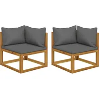 vidaXL Modular-Ecksofas 2 Stk. mit Auflagen Dunkelgrau