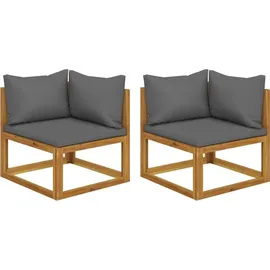 vidaXL Modular-Ecksofas 2 Stk. mit Auflagen Dunkelgrau