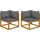 vidaXL Modular-Ecksofas 2 Stk. mit Auflagen Dunkelgrau